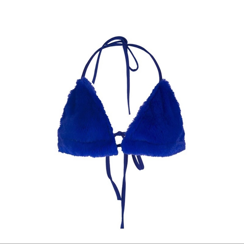 Rave Top - Blue Fluffy Bra